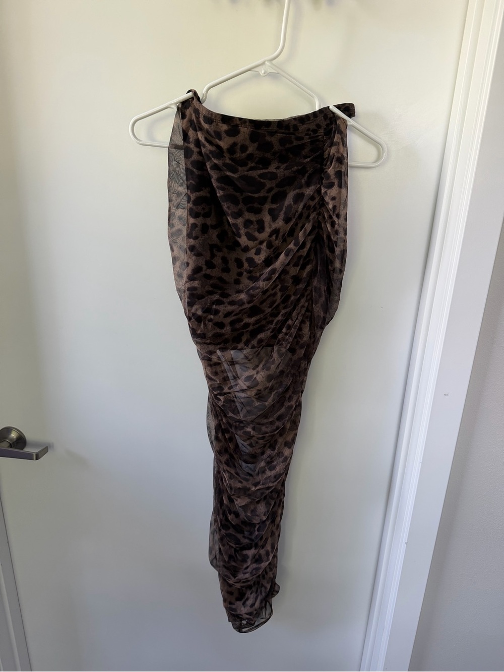 SHEIN Brown and Black Leopard Mesh Dress